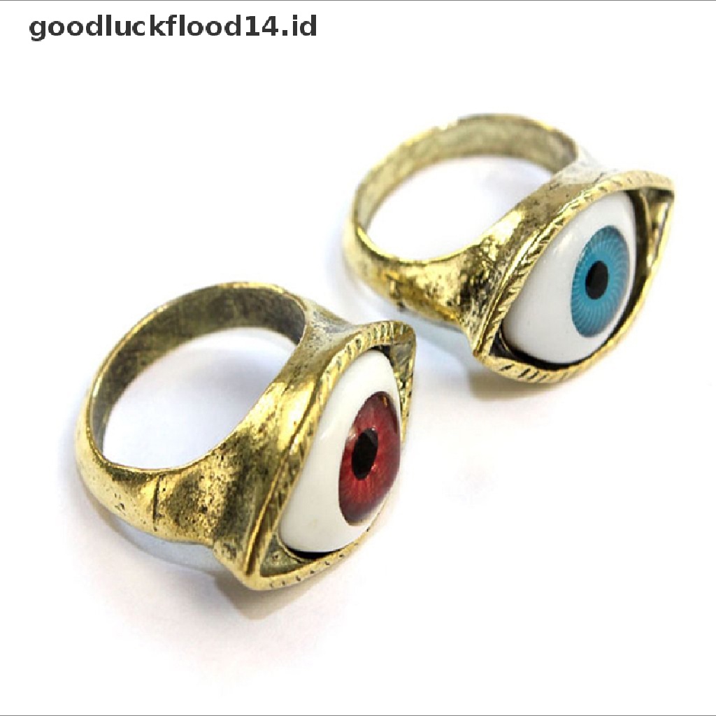 [OOID] Women New Fashion Vintage Retro Rings Punk Gothic Exaggerated Vampire Eye Rings ID