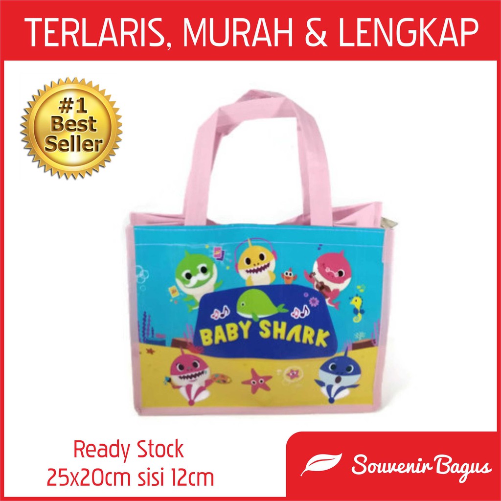 Tas Ultah Baby Tas Souvenir Ulang Tahun Anak Baby Shark MURAH TERLARIS Animal BLUE PINK PROMO Free Ongkir