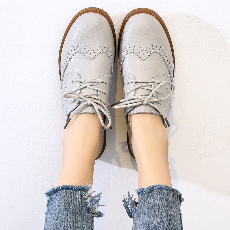 Sepatu Kerja Wanita Karet Flatshoes Wanita Casual Murah Selop Flat Shoes Cewek Oxford Kulit Asli Terbaru Kekinian 060