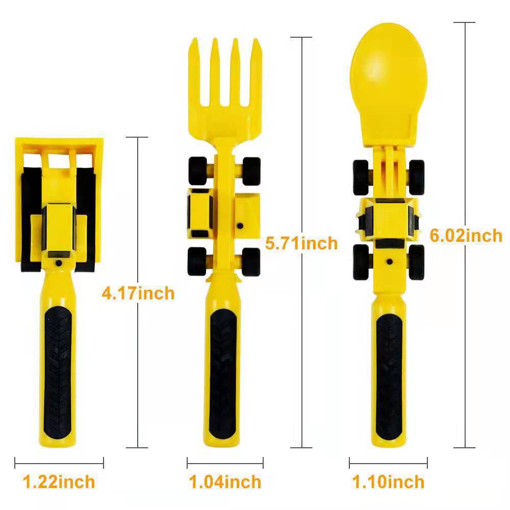 Ready To Ship!!! Set Sendok + Garpu + Garpu + Penggali Model Mobil Bulldozer Untuk Anak Owt