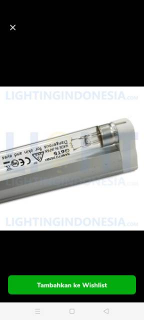 Lampu T5 6W Anti Bakteri/Sterilized Virus GOLD STAR + Rumah Lampu