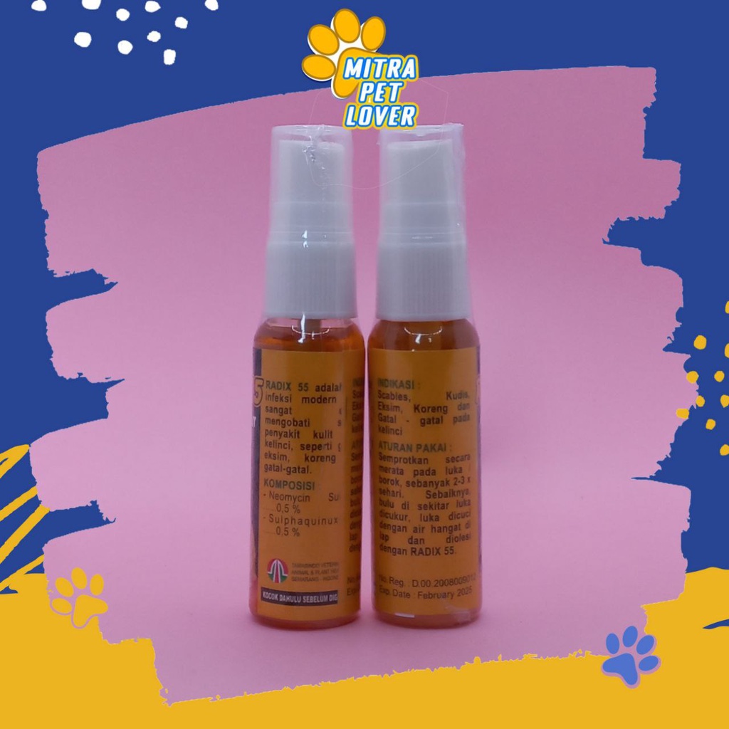 OBAT KUDIS KELINCI - RADIX SPRAY 10 ML ORIGINAL - SEMPROT ANTI SCABIES KUDIS EKSIM KORENG GATAL PADA KELINCI RABBIT - MURAH ASLI GARANSI - KUALITAS -PET ANIMAL HEALTHCARE &amp; VETERINARY TAMASINDO OBAT &amp; VITAMIN TERNAK HEWAN BINATANG PELIHARAAN MITRAPETLOVER