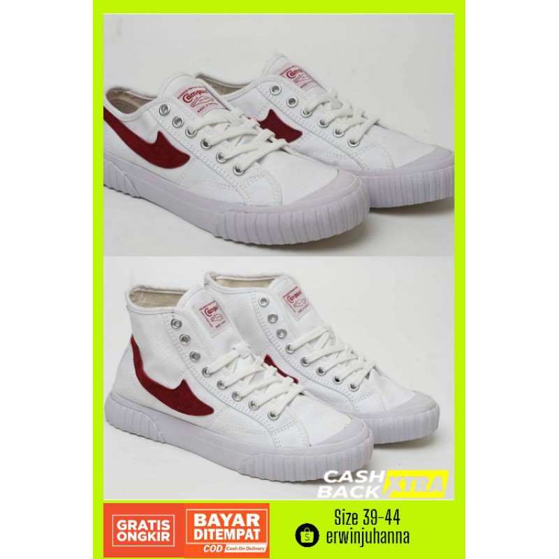 CAMPUSS SEMESTA VINTAGE WHITE SWOOSH RED WHITE RED HIGH LOW