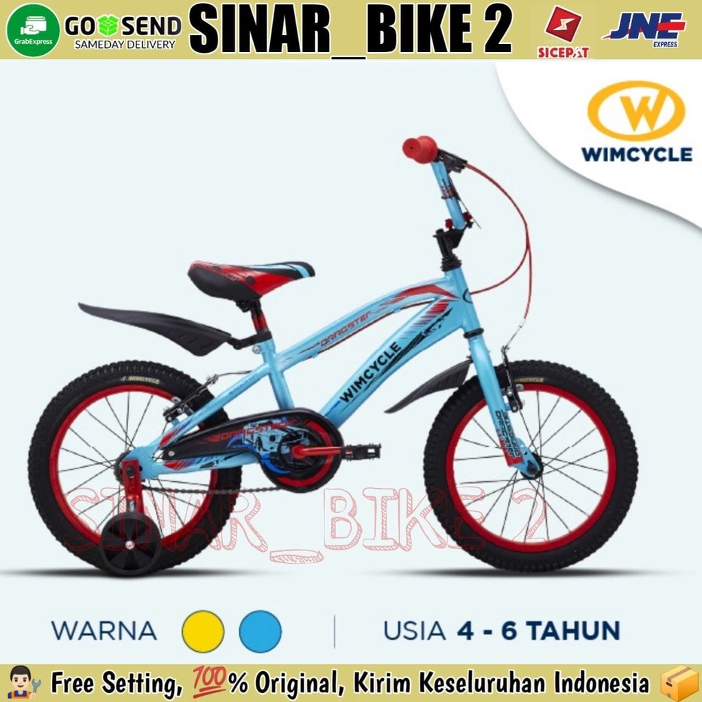 Sepeda Anak Laki Bmx 16 &amp; 18 Inch WIMCYCLE DRAGSTER Garansi Resmi