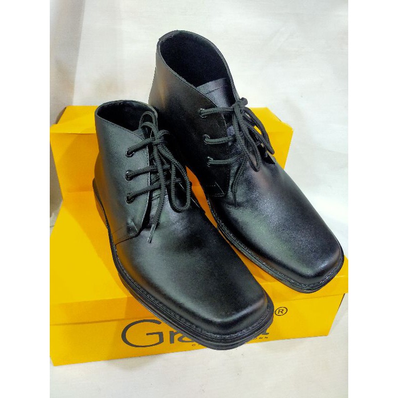 Sepatu PDH kulit asli pakai tali original