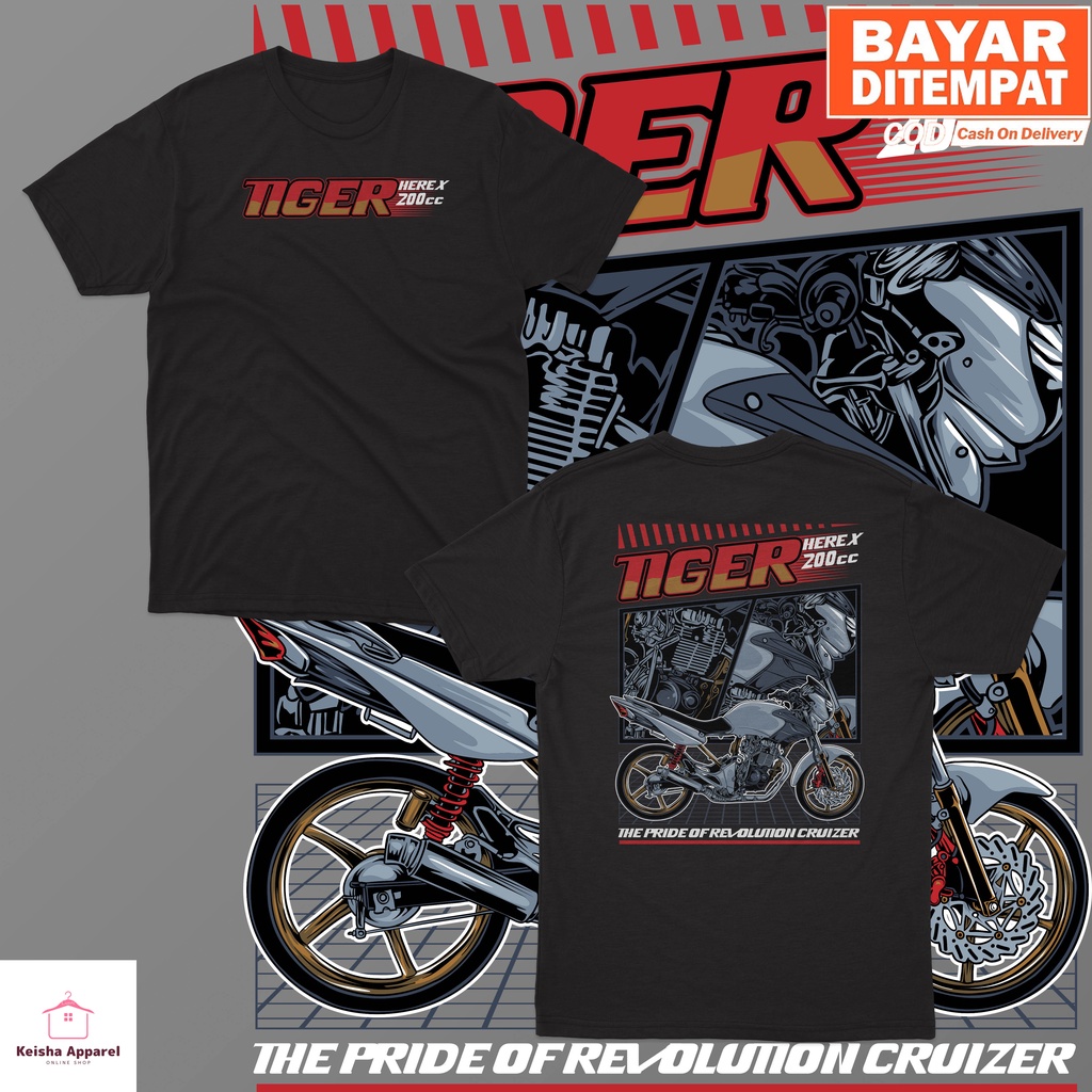 KAOS BAJU HONDA TIGER CEPER HEREX 200CC KAOS TIGER PRIA WANITA