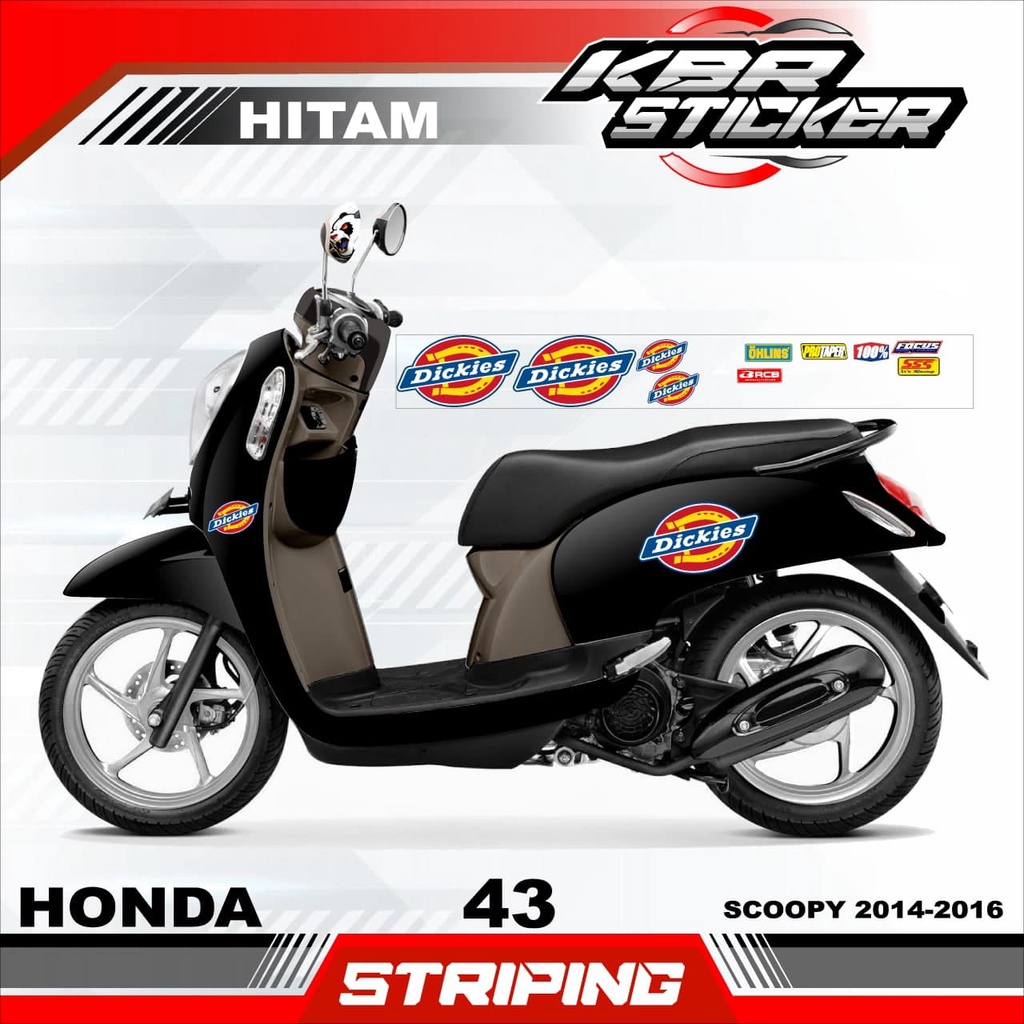 SCOOPY 2014-2016 stiker motor striping SCOOPY 2014-2016 motor honda motor sticker variasi Racing 43