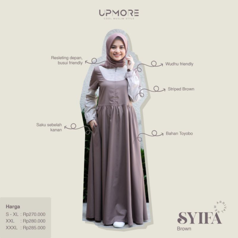 GAMIS UPMORE SYIFA NAVY SYIFA BROWN