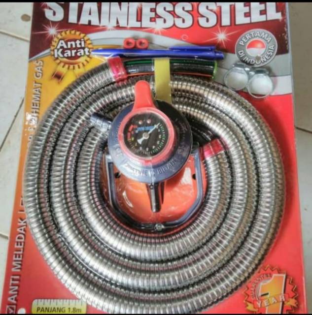 Winn Gas  , W 900 , Win Gas , Selang + regulator Safety stainless steel 1.8 Meter