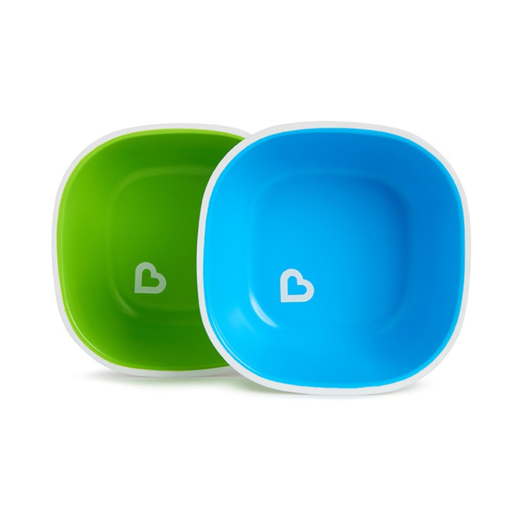 Munchkin Splash Toddle Bowls Mangkok Makan Anak Blue Green Biru Hijau 2 Pack