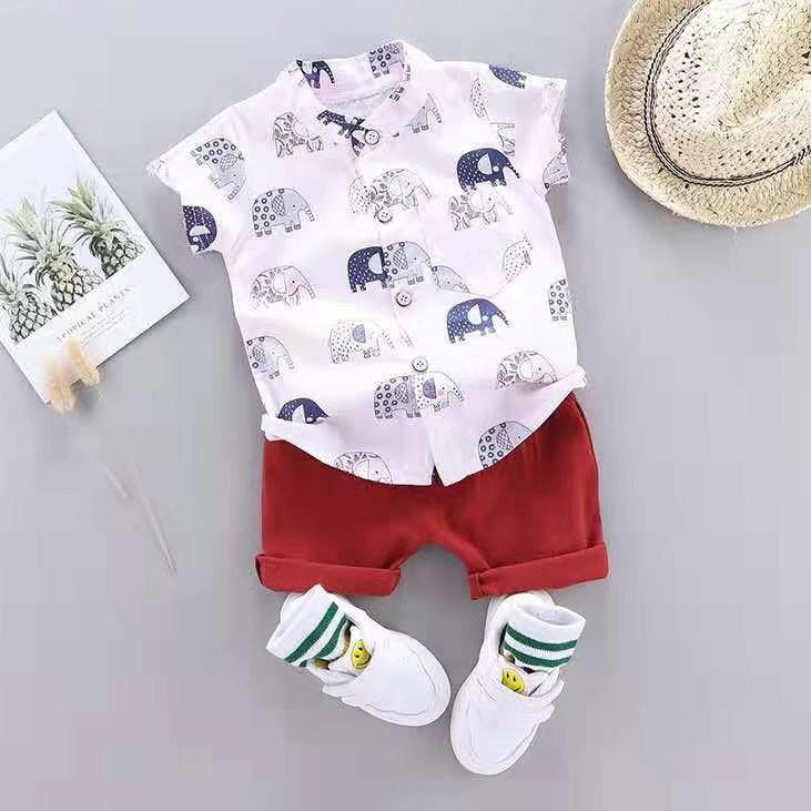 1 Setelan Kemeja IMPORT Baju  Celana Anak  Cowok  usia  6 