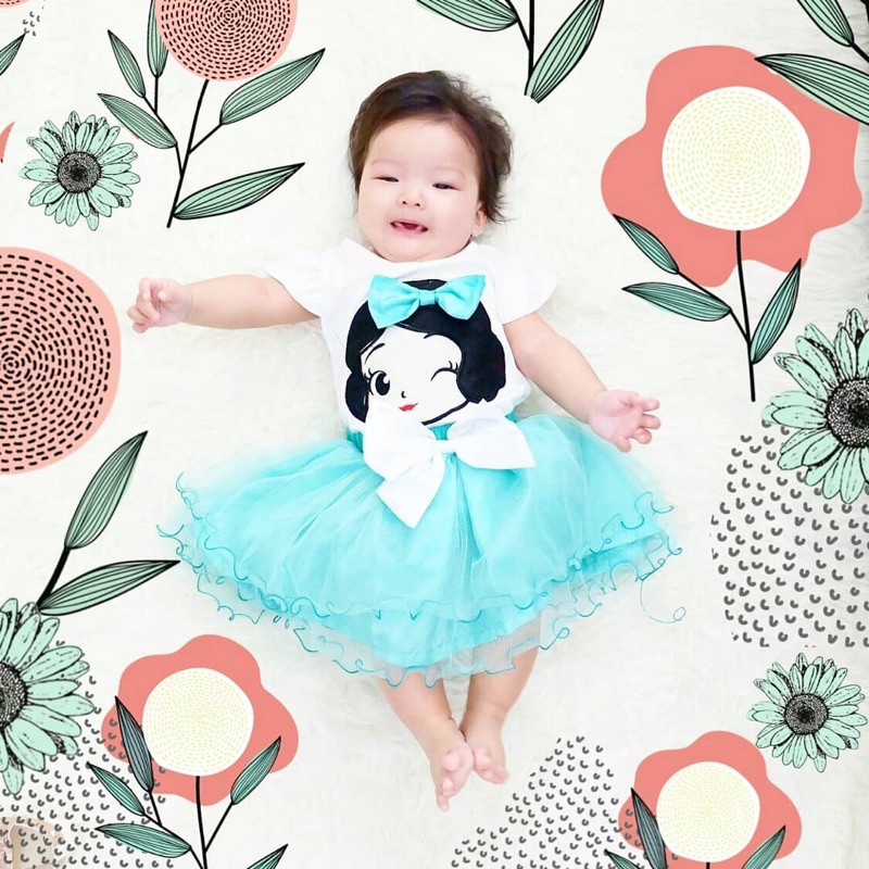 setelan anak perempuan bayi kaos rok perempuan 0 6 12 bulan tsum tsum tutu set SNOW WHITE princess baju anak perempuan