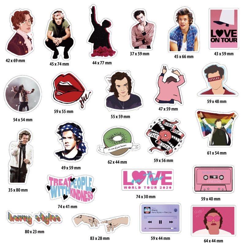 50 Harry styles personalized stickers laptop guitar decoration waterproof stickers