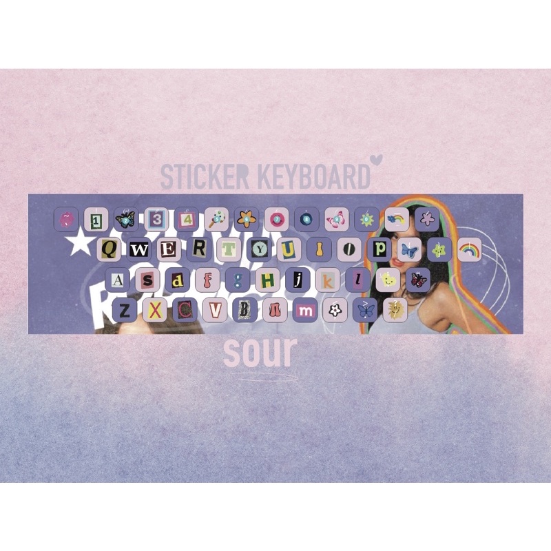 

STICKER KEYBOARD OLIVIA RODRIGO SOUR ALL SIZE UNTUK SEGALA UKURAN UNIVERSAL VINYL GLOSSY