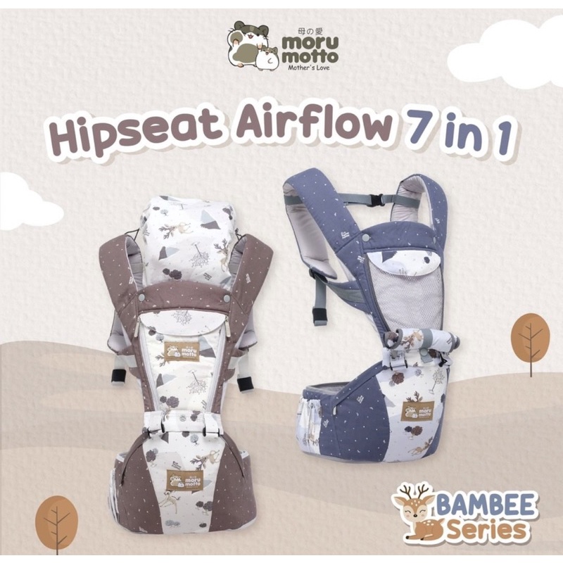 Morumotto baby Hipseat Airflow 7in1 Bambee Series MMB4008 - Gendongan bayi multifungsi