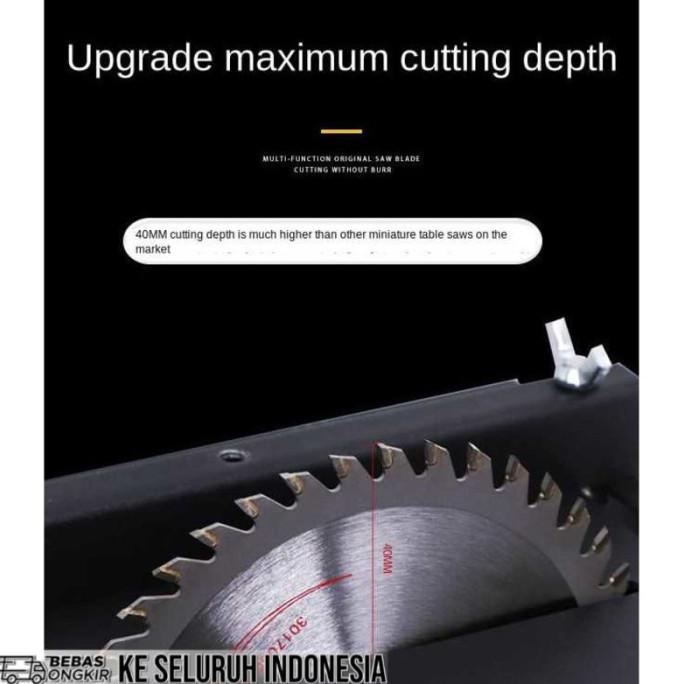 Mesin Potong Somel Mini Poles Besi Kayu Mini Gergaji Besi Mini - Hitam