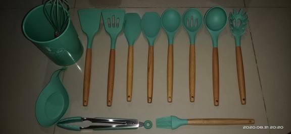 Sutil Sendok Masak Bahan Silicone Set 13pcs/set Ready Stock