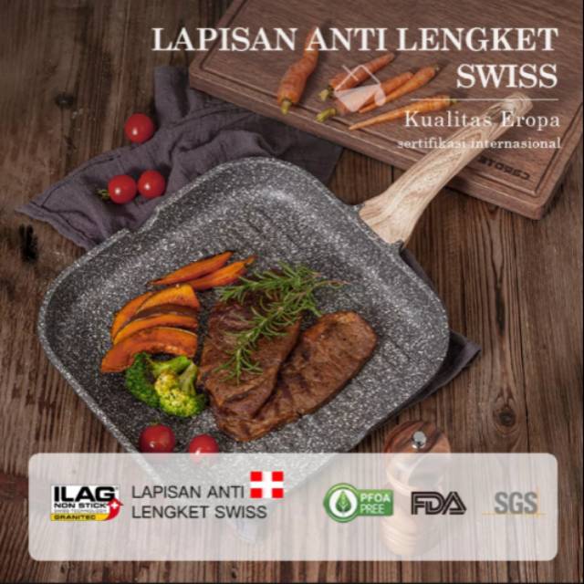 steakpan carote granite 28cm