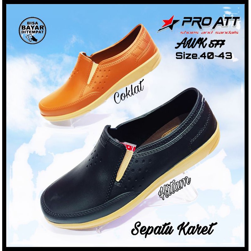 Sepatu Karet Pria Anti Air PRO ATT AWK 557 Original Size 40 s/d 43 Murah Terlaris - Hitam