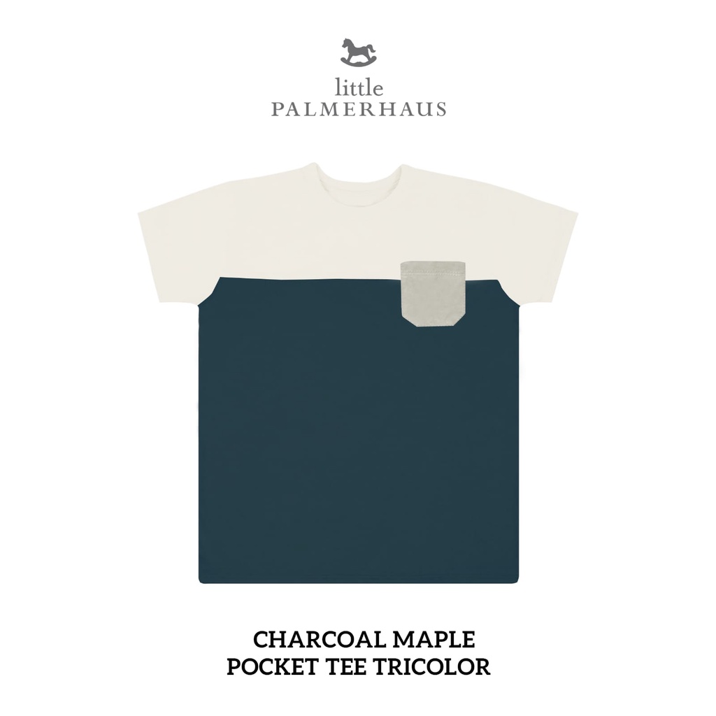 Little Palmerhaus - Pocket Tee Tricolor UNISEX 1-6 Tahun (Kaos Anak) Part I-CHRCOAL MPLE VERS A