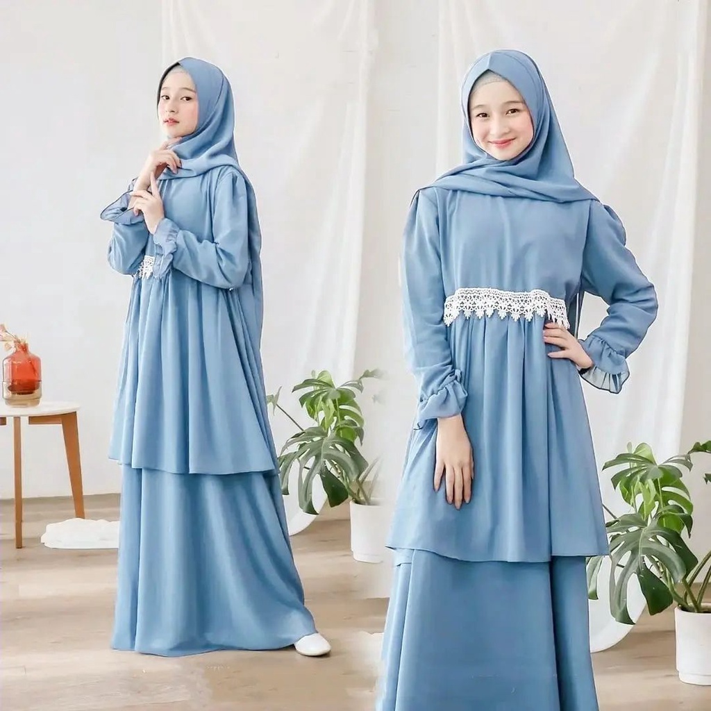 ARYANA SYARI KIDS BL MANGOCRAPE MIX RENDA LD 100 CM PB 122 CM DAPAT GAMIS ANAK + HIJAB USIA BAJU  ANAK PEREMPUAN BEST SELLER BAJU KIDS 2022