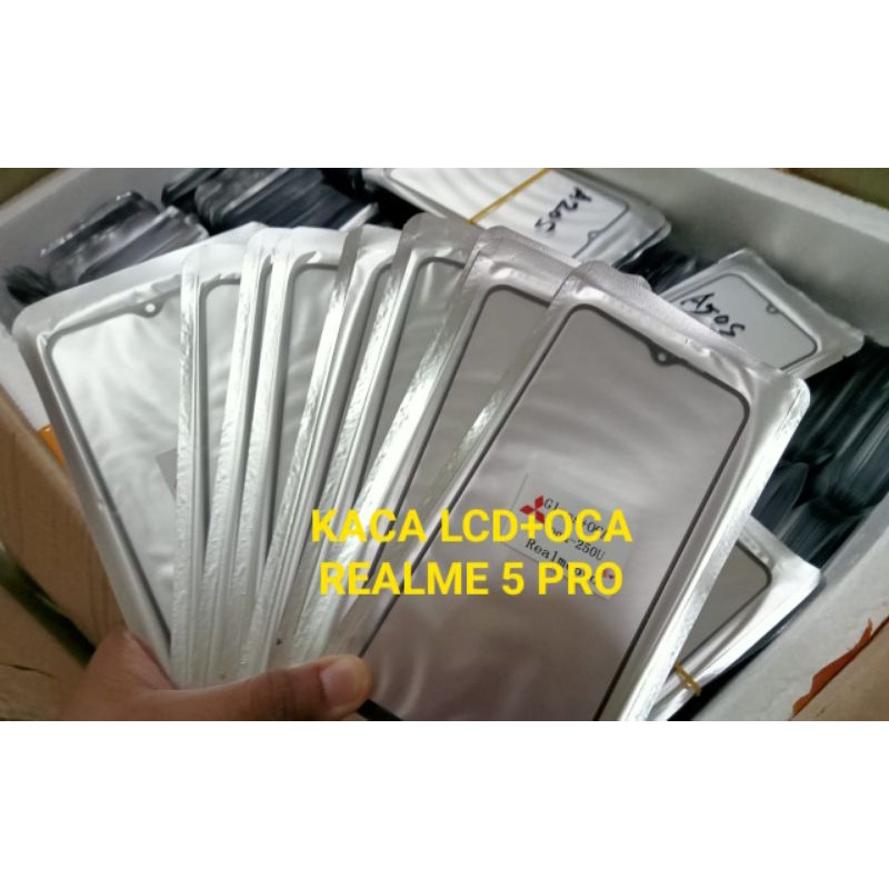 kaca lcd kaca depan + OCA realme 5 pro