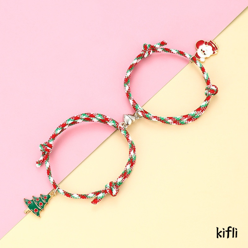 Natal Pasangan Kreatif,Gelang Anyaman Dapat Disesuaikan,Untuk Menarik Satu Sama Lain Sederhana Pacar Tangan,Tali Cinta Hadiah Ulang Tahun,Perhiasan
