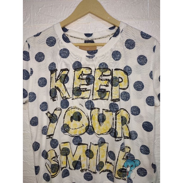 PRELOVED/BAJU POLKADOT/KAOS PENDEK/KAOS WANITA/ATASAN WANITA