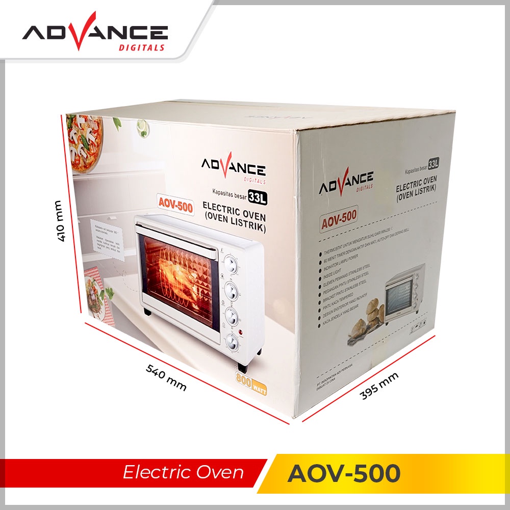 【CUCI STOCK】ADVANCE Electric Oven (Oven Listrik ) AOV-500 Kapasitas 33L Garansi Resmi 1 tahun