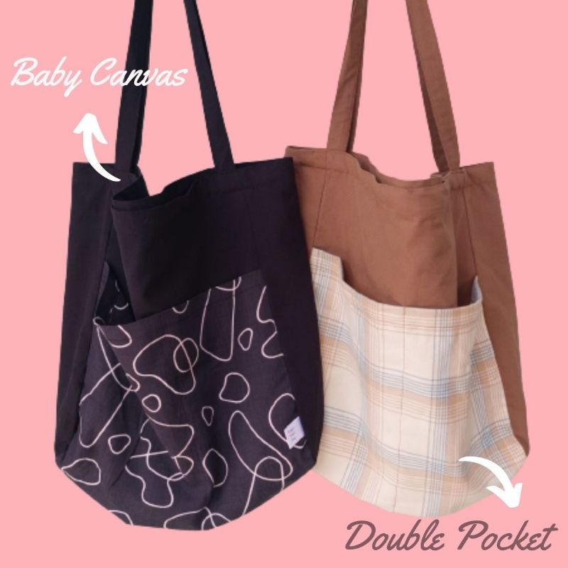 Pocket Nudie Bag Premium Tas Kuliah Bahan Baby Kanvas