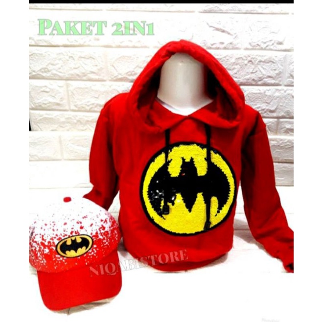 jaket karakter kupluk anak  Hoodie hangat anak laki-laki 1-10tahun LED dan usap Free Masker anak