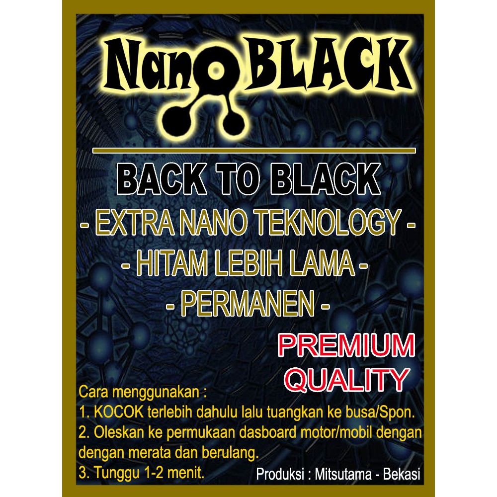 NANOBlack Polish BACK TO BLACK Penghitam Body PERMANEN untuk Motor Mobil / Penghitam Dasboard