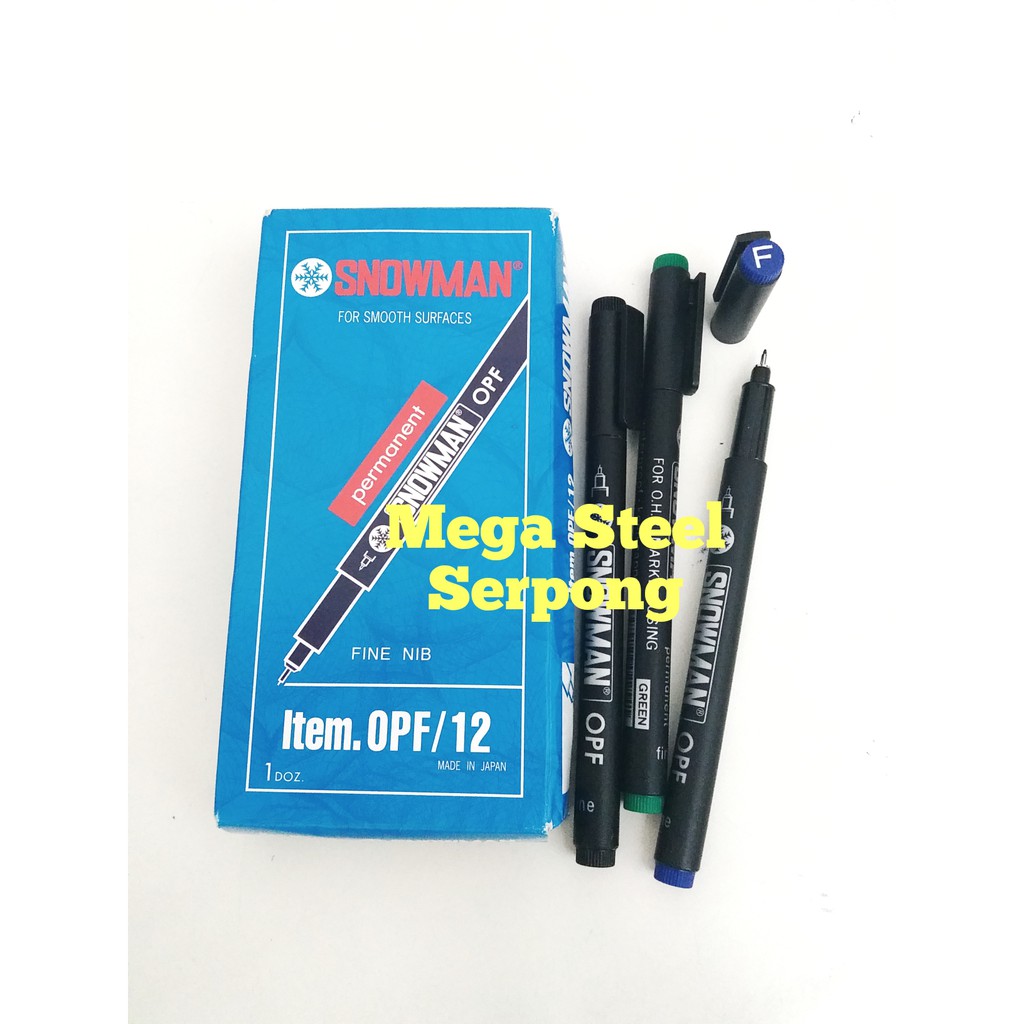 Spidol pen Snowman OPF F Permanen warna Biru