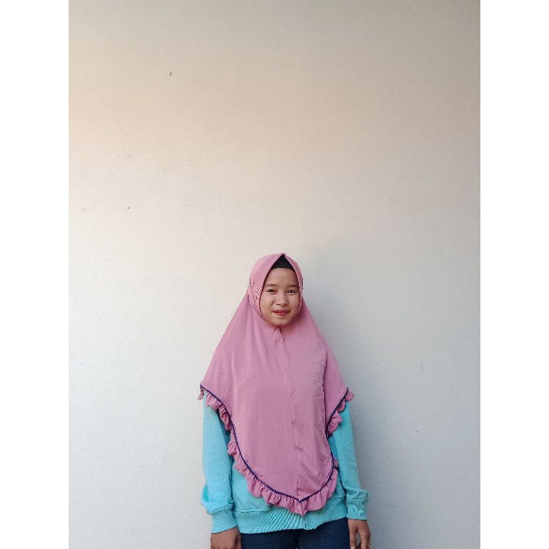 Bergo jamilah List Rempel /Jilbab List Bahan Jersey Super-3