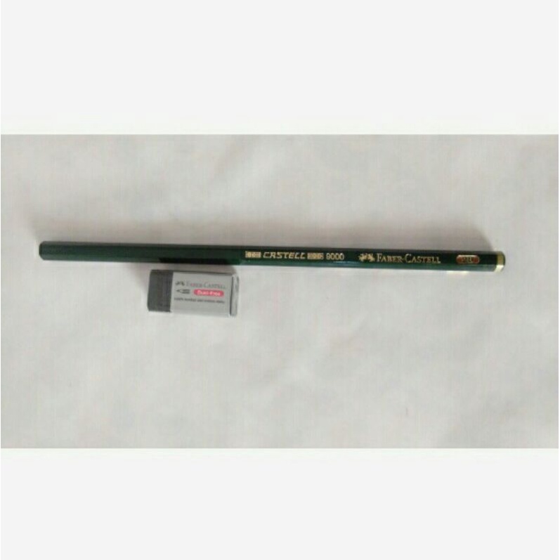 

Pensil 2b plus penghapus warna hitam faber castell original