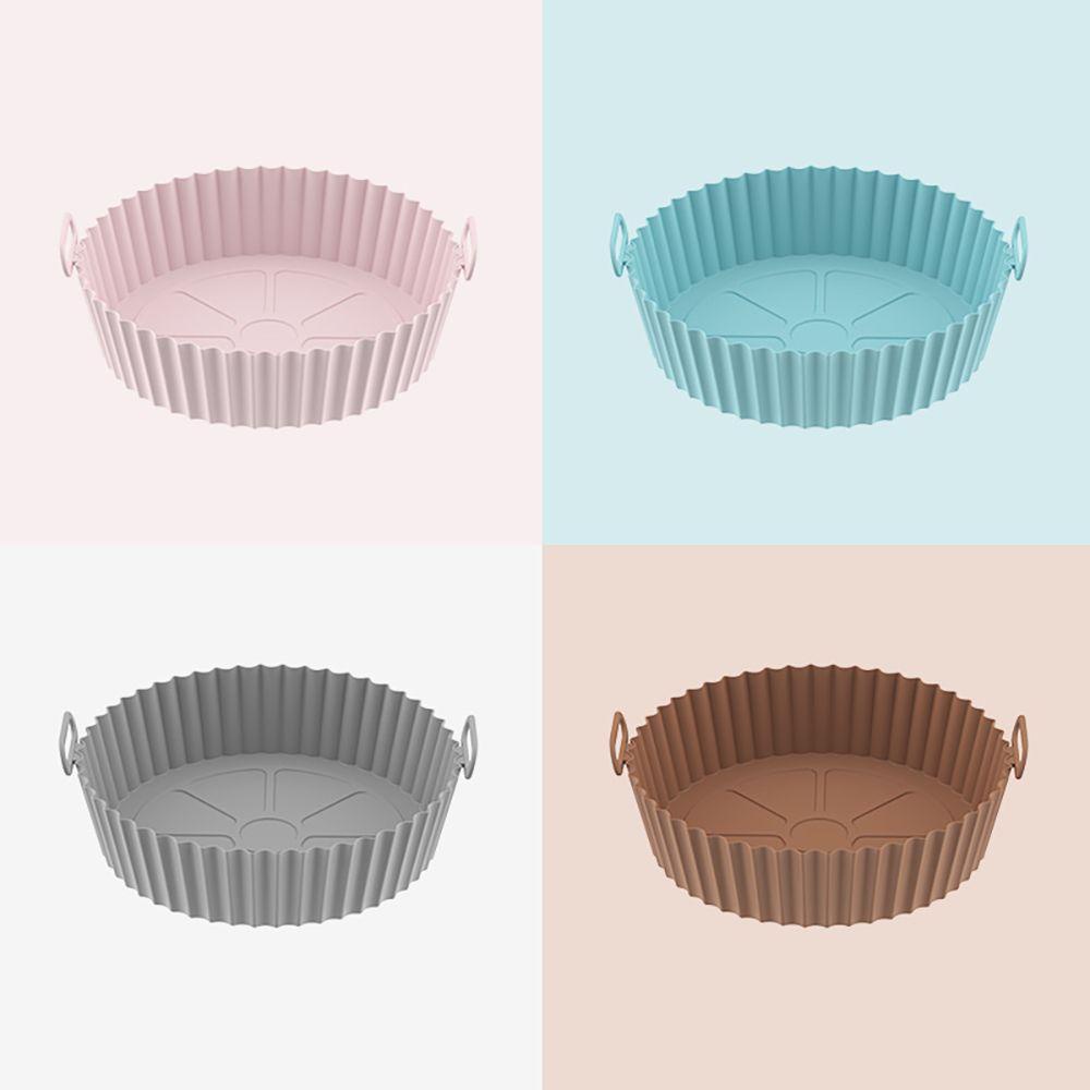 SOLIGHTER New Silicone Pot Tray Baking Basket For Air Fryer Accessories Cooking Replacement Soft Reusable/Multicolor