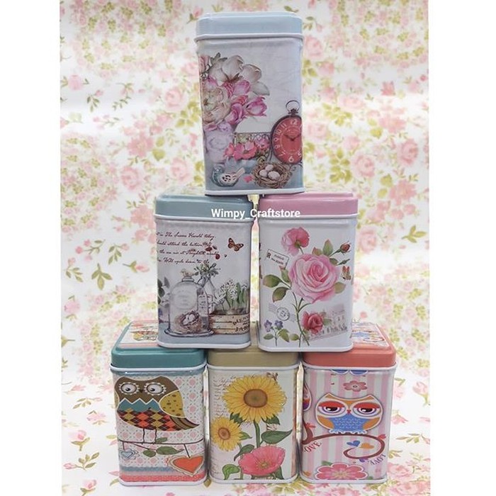 Kotak Kaleng Permen Kotak Teh Dekorasi Rumah Shabby Chic Toples Kaleng