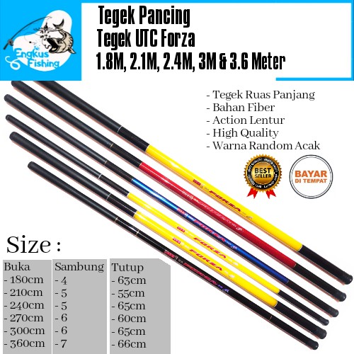 Tegek Pancing UTC Forza 180cm - 360cm (Murah) High Quality - Engkus Fishing