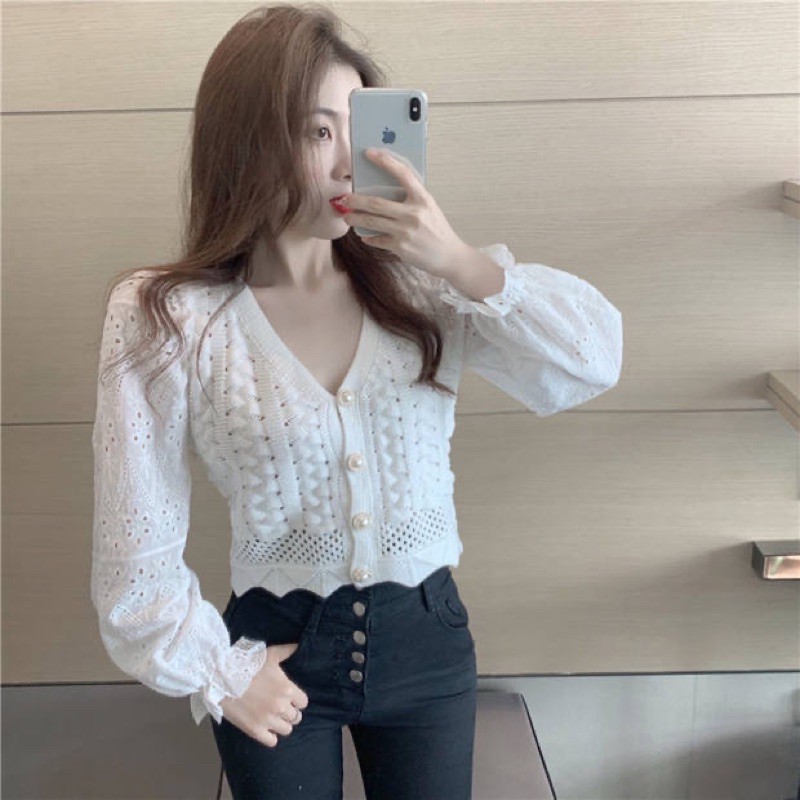 Atasan Blouse Knit Rajut Import Kombi Katun Kode 9568 Import