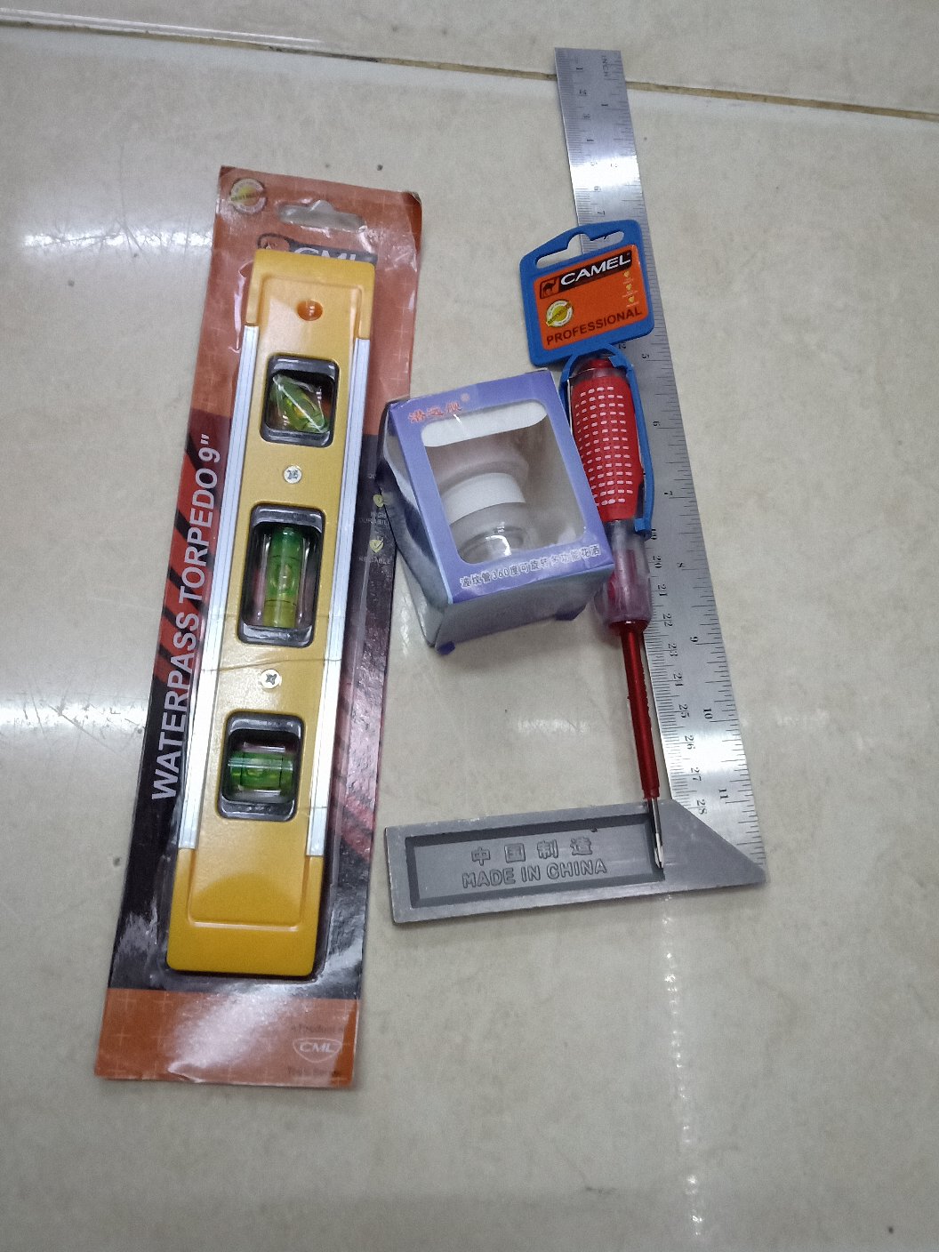 Waterpass Mini Torpedo 9 Inch - Alat Ukur Tukang 22.5cm Magnet - Water Pass