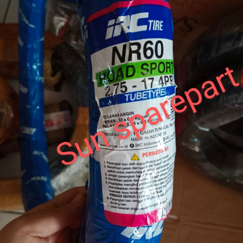 BAN MOTOR IRC 275/17 ATAU 80/90-17 BAN BELAKANG SUPRA X SUPRA X 125 SUPRA FIT KARISMA REVO FIT REVO 