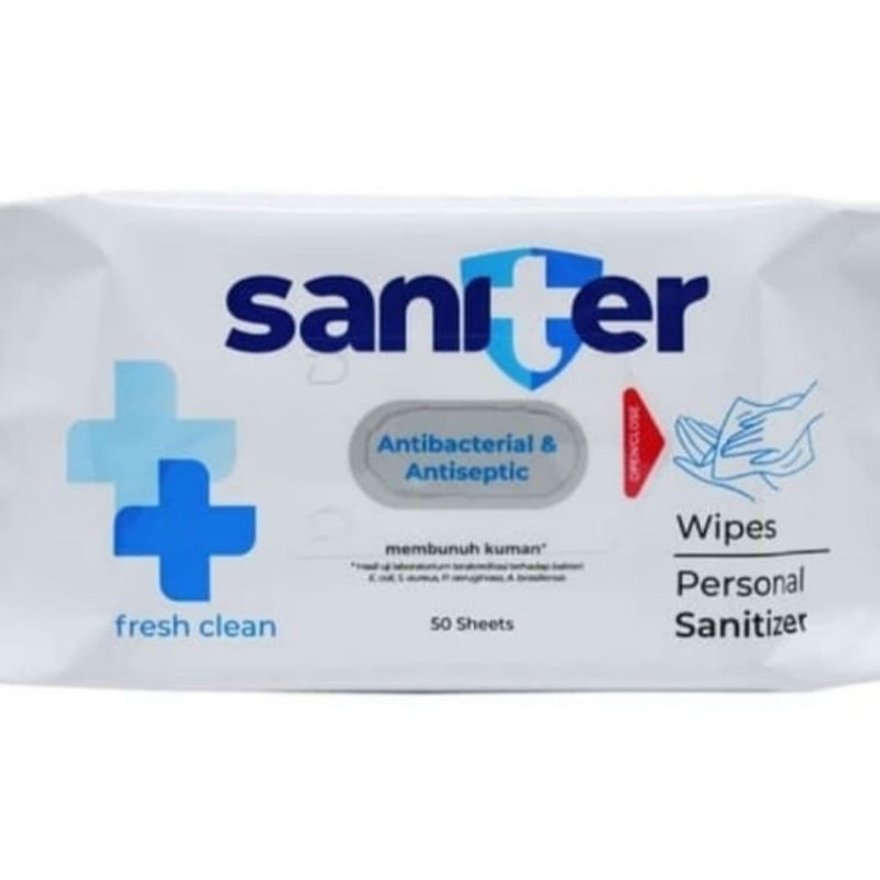 Tissue Wipes Saniter AntiBacterial Antiseptic 50 sheets