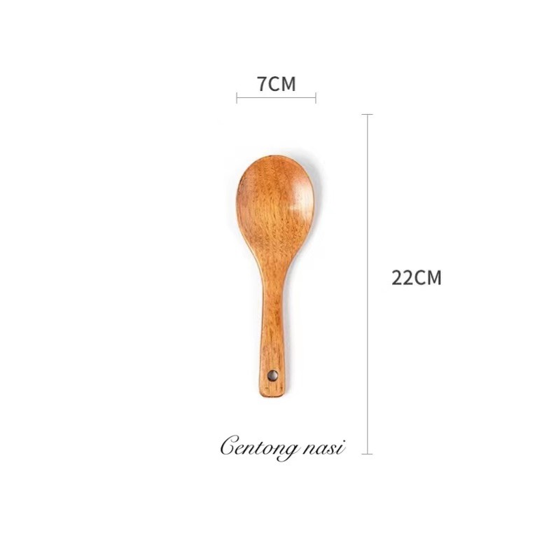 Centong/Spatula/Sendok Kayu Akasia Desain Unik-centong nasi