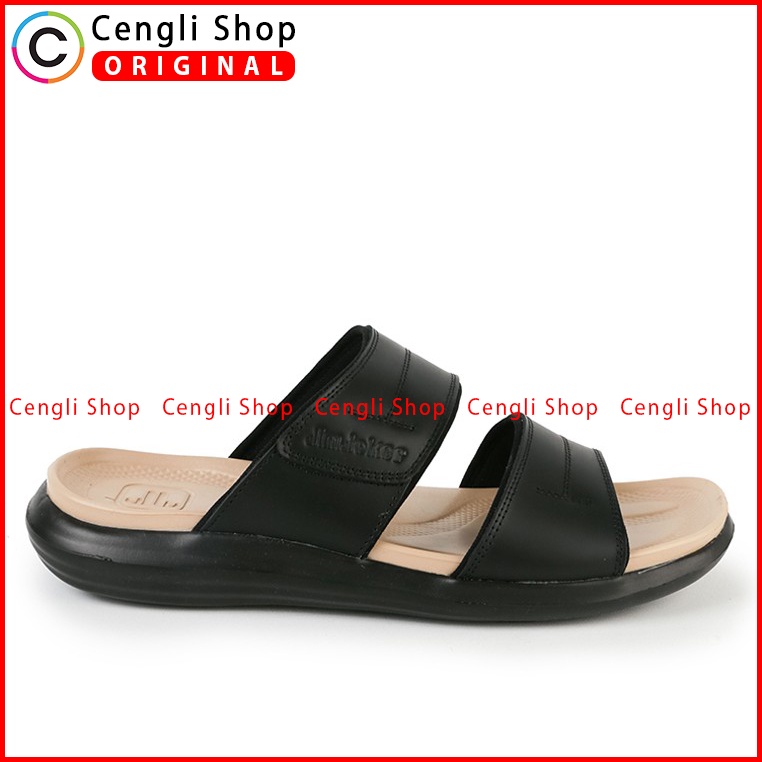 SANDAL CASUAL JIM JOKER PRIA ORIGINAL SLIDE KULIT BRANDED HITAM JJ29