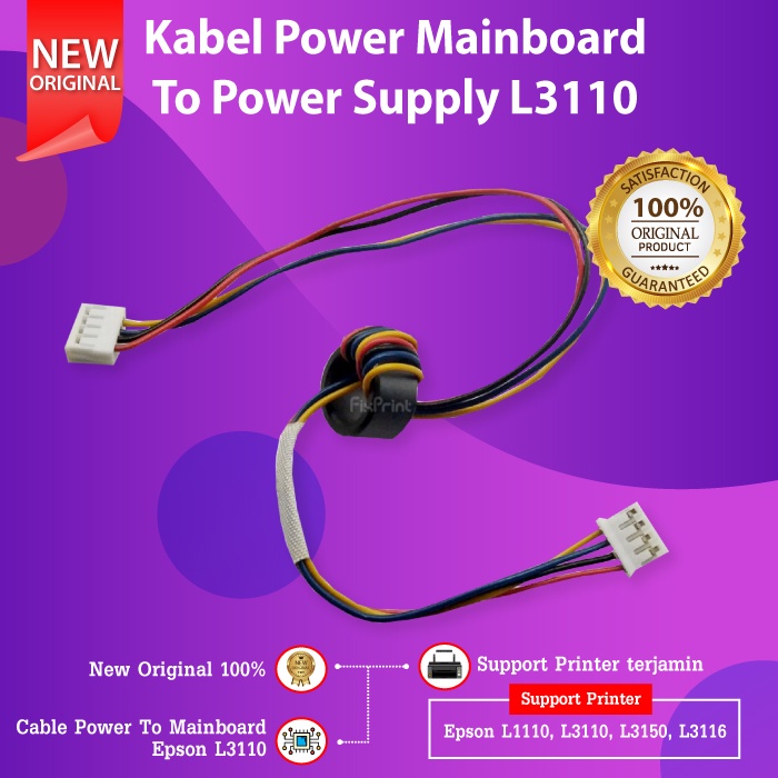 Kabel Adaptor Ke Mainboard Epson L1110 L1210 L3110 L3116 L3210 Switch Cable Power Supply L3150 L3156