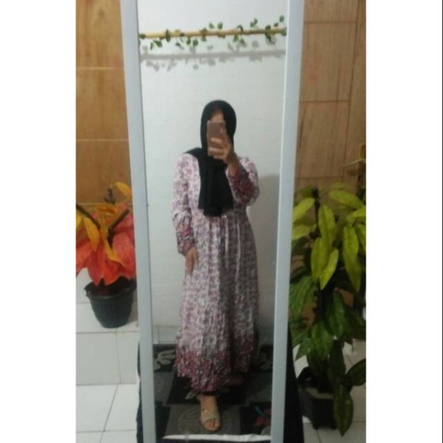 Long tunik rayon bangkok bunga kecil import ld105