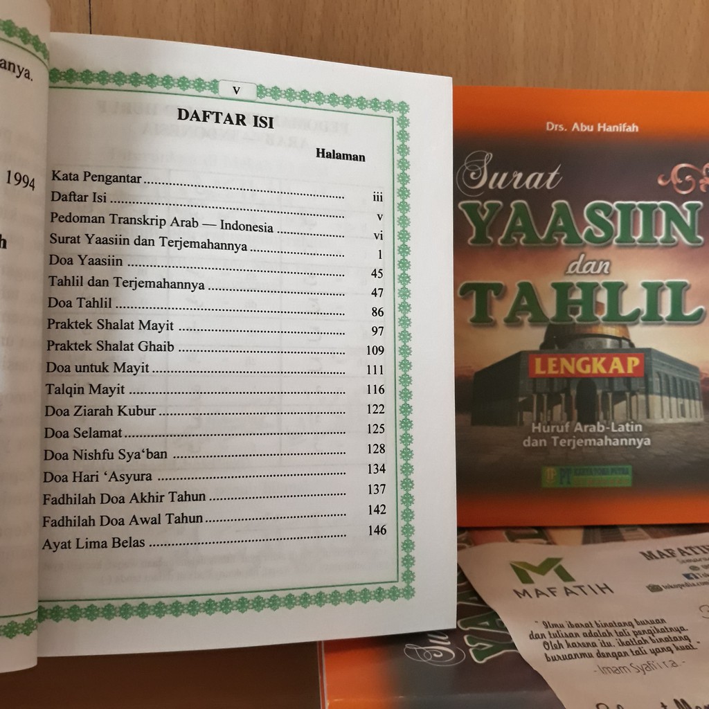 Buku Yasin Dan Tahlil Lengkap Arab Latin Dan Terjemah Shalat