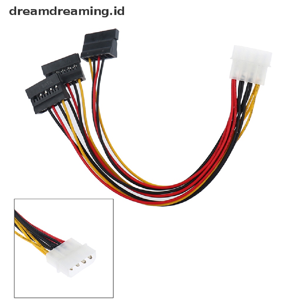 (dreamdreaming.id) Kabel Extension Splitter Power SATA 4-pin IDE Molex Ke 3 ATA