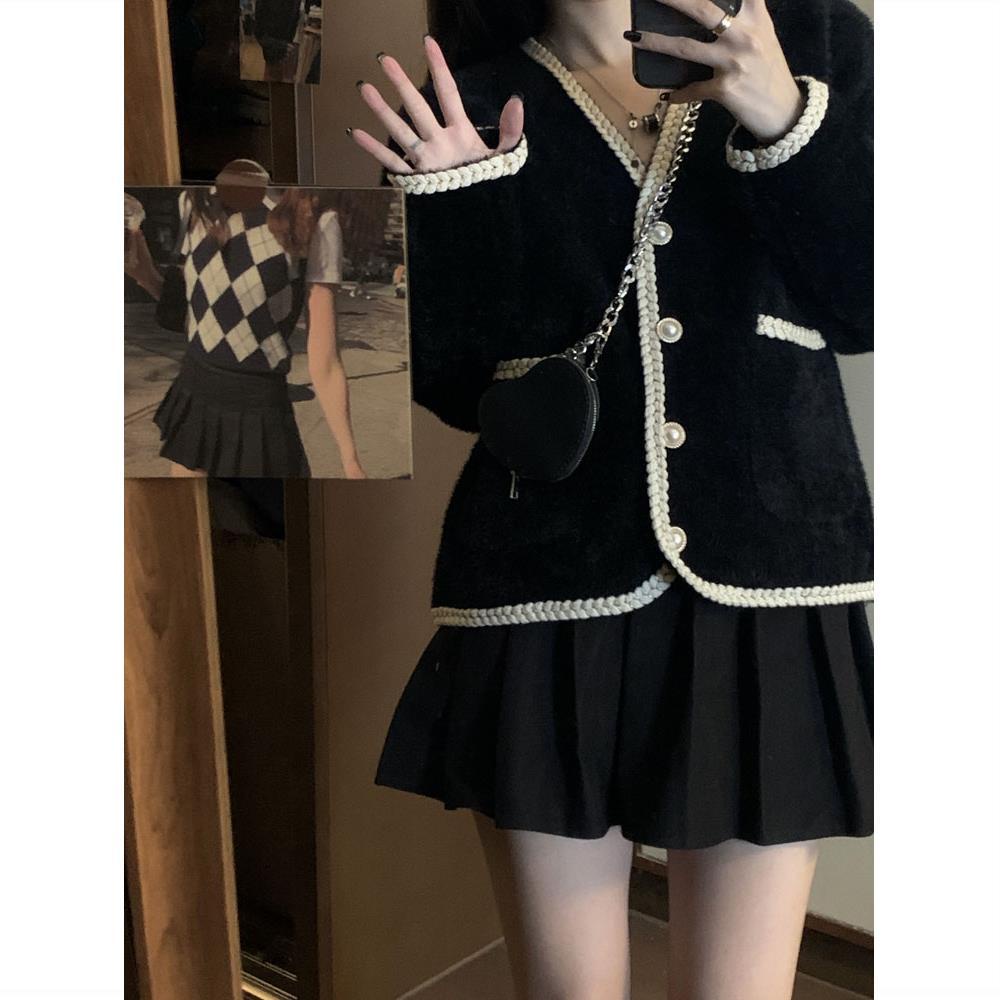 jaket korean style wanita [48 hours delivery] coat women loose small aromatic style plush cardigan V