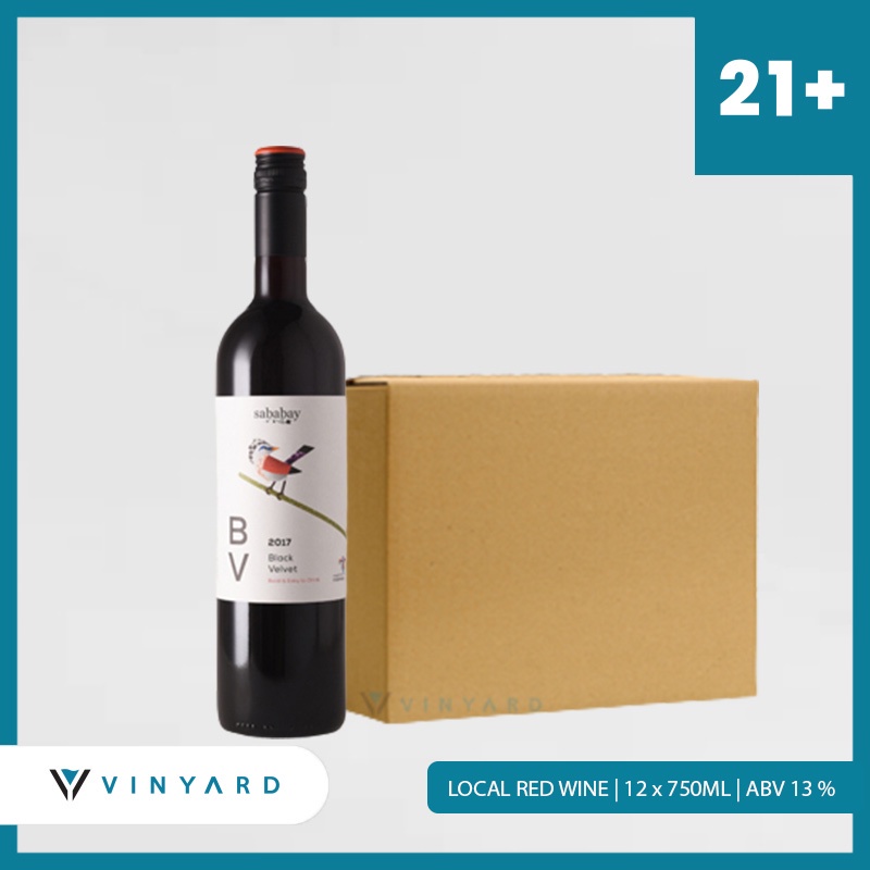 Promo 1 karton (12PCS) / dus Wine Lokal Sababay Black Velvet 750ml ( Original &amp; Resmi By Vinyard )